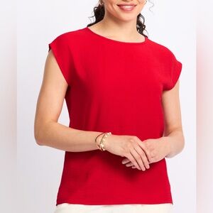 Montgomery Post Cheryl Airette Blouse Red Medium NWT STITCH FIX